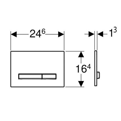 Geberit 115.788.11.2 - Placca di comando Sigma50 24,6 x 16,4 cm bianco/cromo satinato