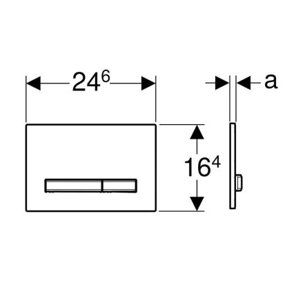 Geberit 115.788.21.2 - Pulsante di scarico Sigma50 24,6x16,4 cm cromo lucido/cromo satinato