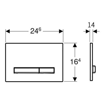 Geberit 115.788.JV.2 - Placca di comando Sigma50 24,6x16,4 cm effetto cemento/cromo opaco