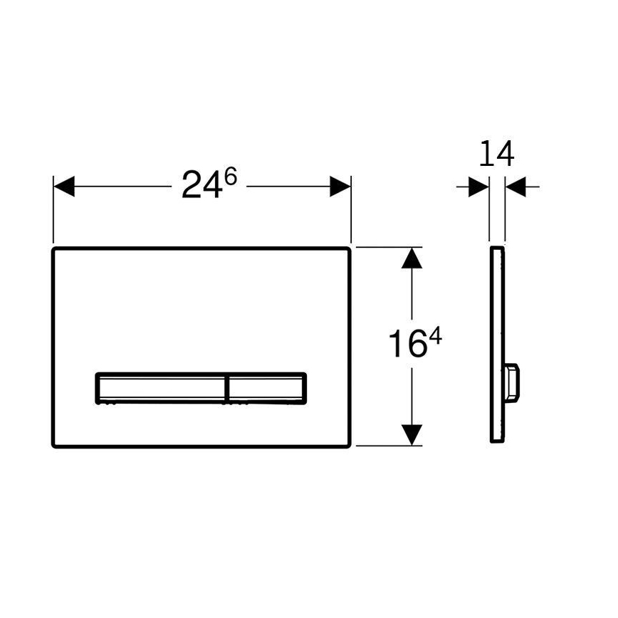 Geberit 115.788.JV.2 - Placca di comando Sigma50 24,6x16,4 cm effetto cemento/cromo opaco