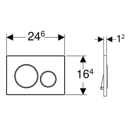 Geberit 115.882.KH.1 - Pulsante di scarico Sigma20 24,6x16,4 cm cromo opaco