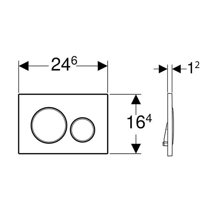 Geberit 115.882.SN.1 - Placca di comando Sigma20 24,6x16,4 cm in acciaio inox