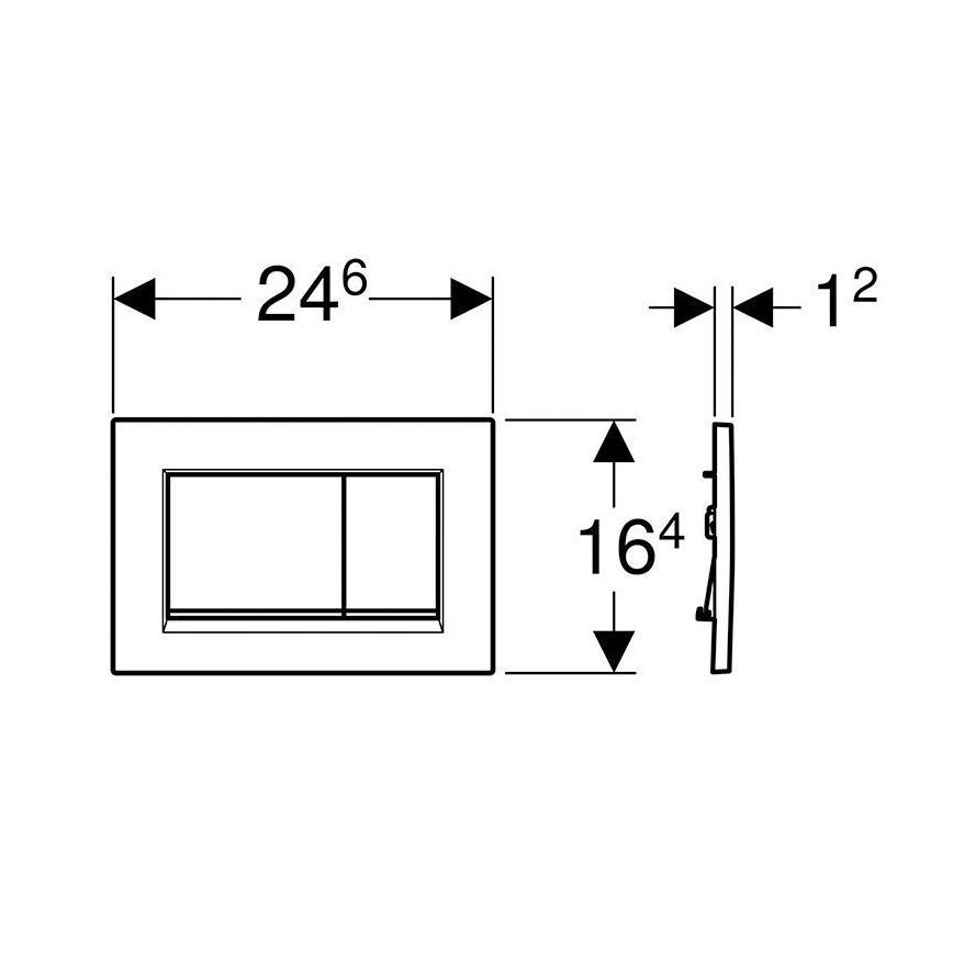 Geberit 115.883.14.1 - Pulsante di scarico Sigma30 24,6x16,4 cm nero/cromo lucido