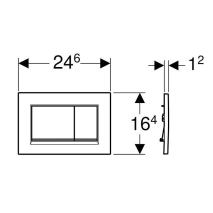 Geberit 115.883.KM.1 - Placca di comando Sigma30 24,6x16,4 cm nero/cromo lucido