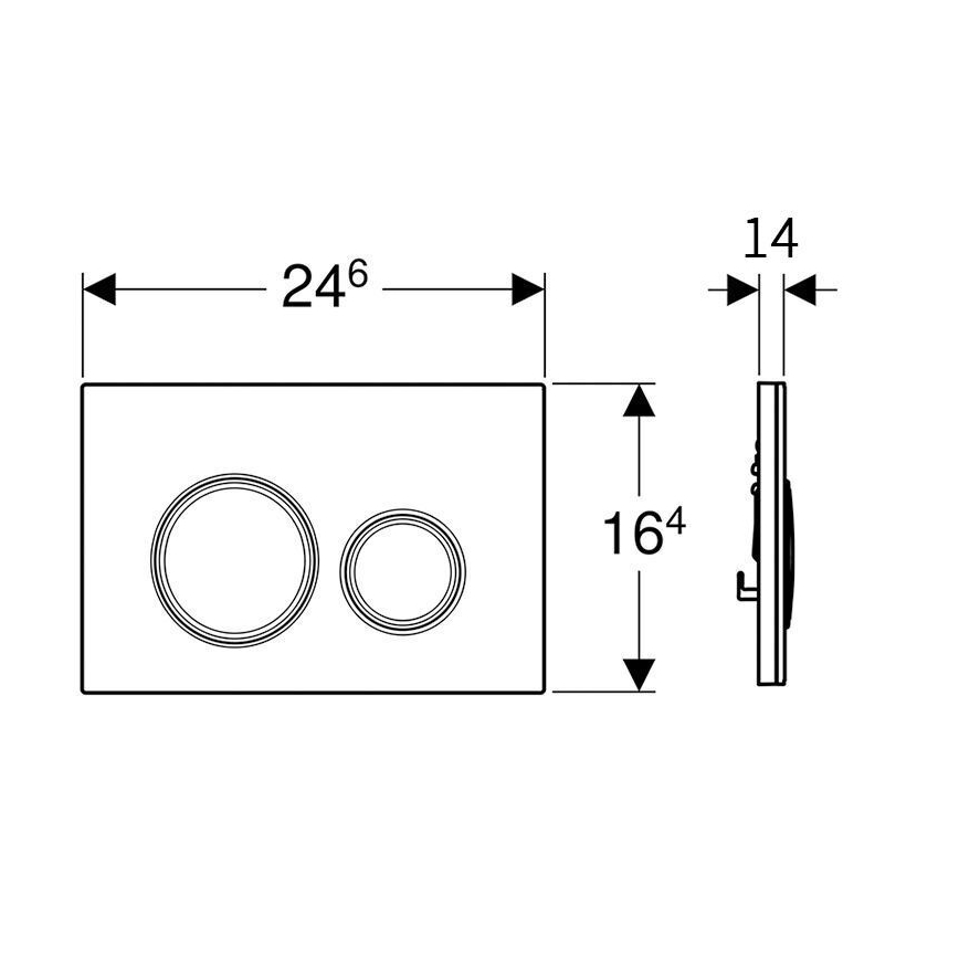 Geberit 115.884.JL.1 - Pulsante di comando Sigma50 24,6x16,4 cm grigio sabbia/cromo lucido