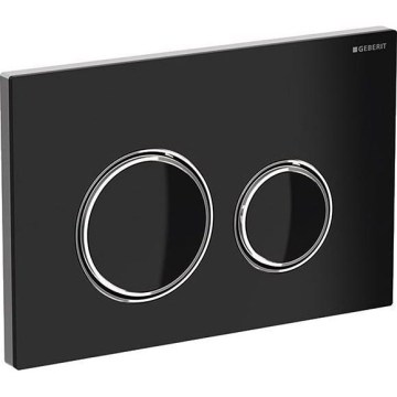 Geberit 115.884.SJ.1 - Pulsante di scarico Sigma50 24,6x16,4 cm nero/cromo lucido