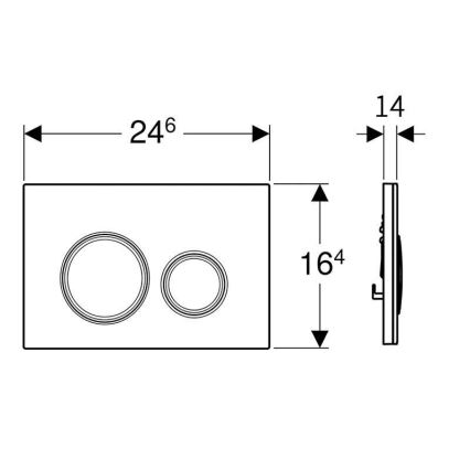 Geberit 115.884.SJ.1 - Pulsante di scarico Sigma50 24,6x16,4 cm nero/cromo lucido