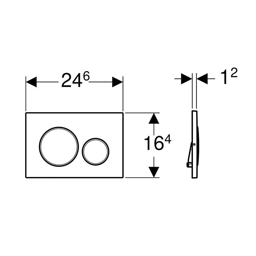 Geberit 115.889.SN.1 - Pulsante di scarico Sigma20 24,6x16,4 cm in acciaio inossidabile