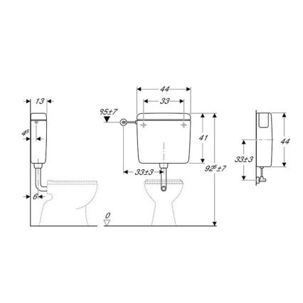 Geberit 127.000.11.1 - Cassetta di risciacquo AP127 6/9 l bianco alpino
