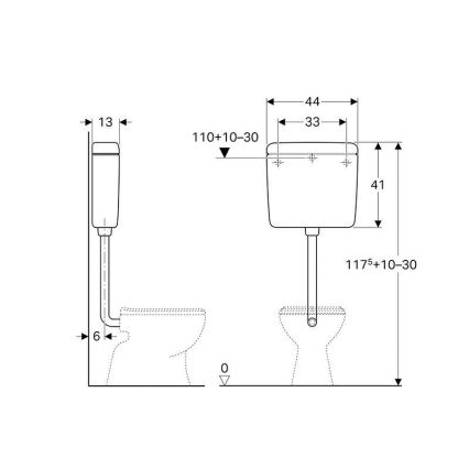 Geberit 127.005.11.1 - Cassetta di risciacquo AP127 6/9 l bianco alpino