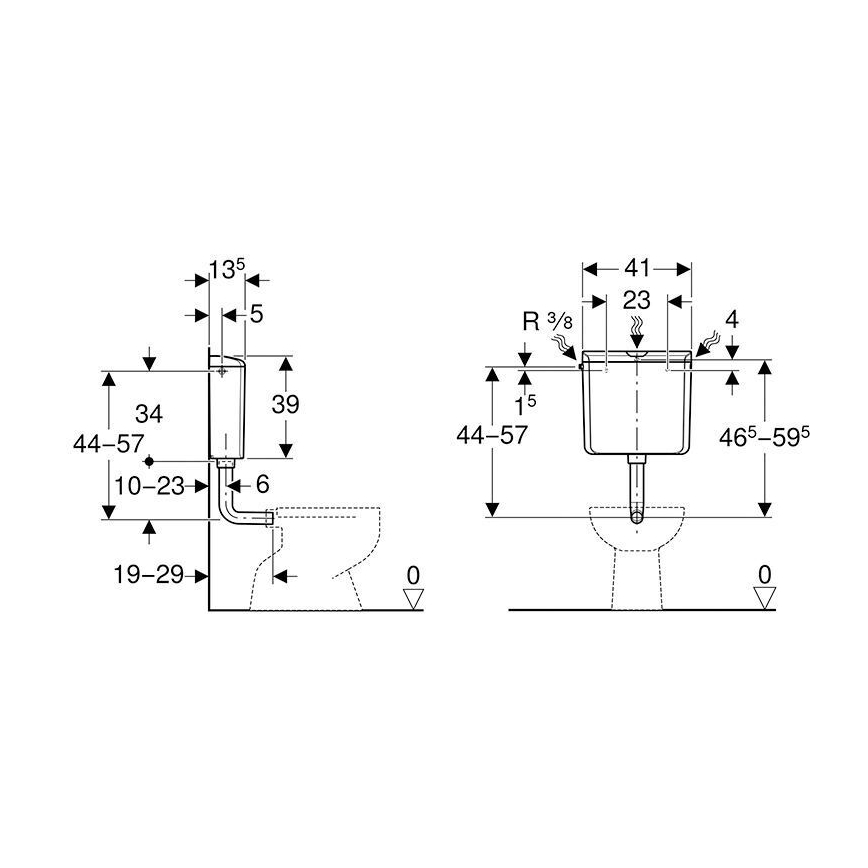 Geberit 136.610.11.1 - Cassetta da incasso AP110 6/9 l, bianco alpino