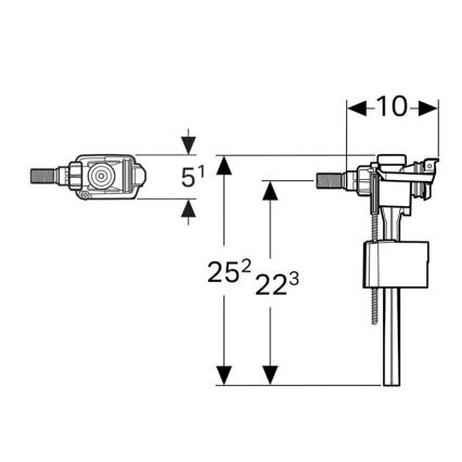 Geberit 136.702.00.3 - Valvola di carico per cassette di risciacquo a filo intonaco Tipo 333