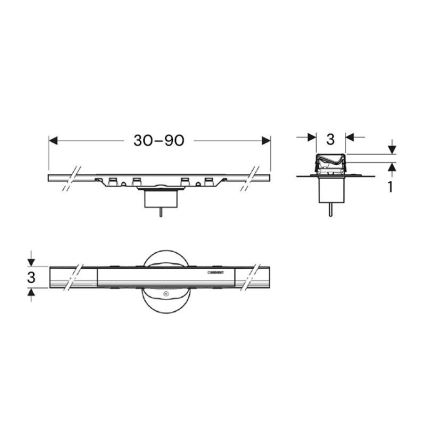 Geberit 154.446.QC.2 - Canalina di scarico CleanLine 90 x 3 cm, antracite