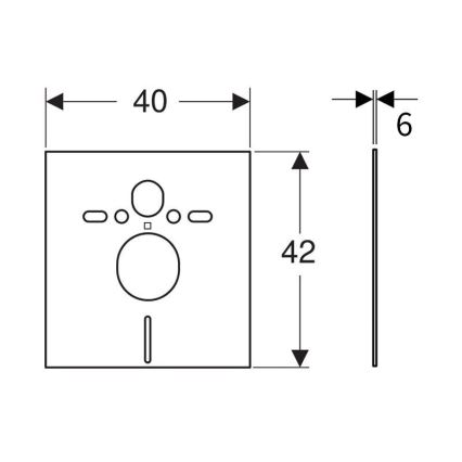 Geberit 156.050.00.1 - Guarnizione isolante per WC sospeso e bidet 40 x 42 cm, bianca