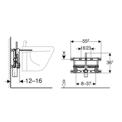 Geberit 457.530.00.1 - Modulo da incasso universale per bidet Kombifix