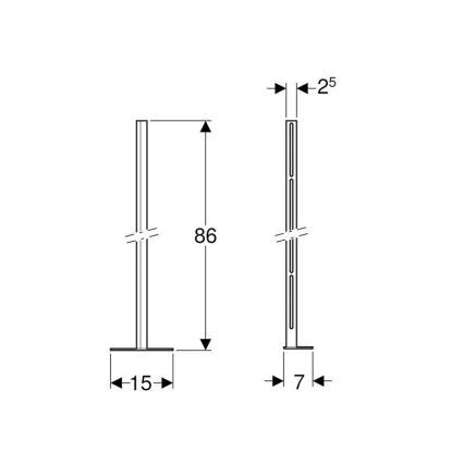 Geberit 457.872.26.1 - Set di montanti con piastra di base Kombifix, 2 pz
