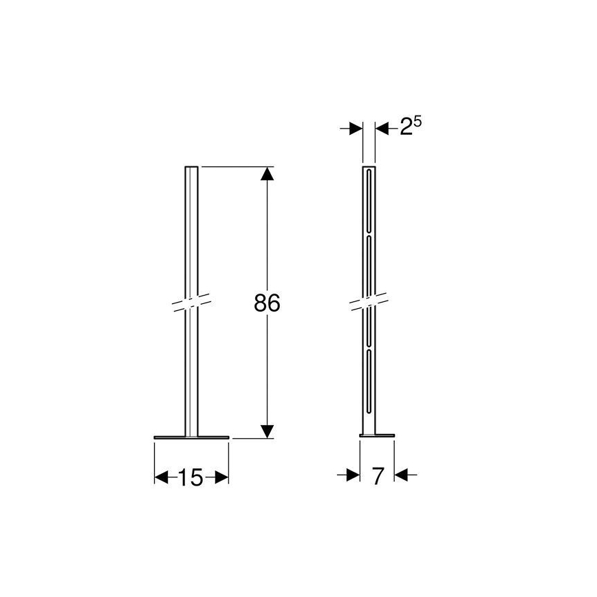 Geberit 457.872.26.1 - Set di montanti con piastra di base Kombifix, 2 pz