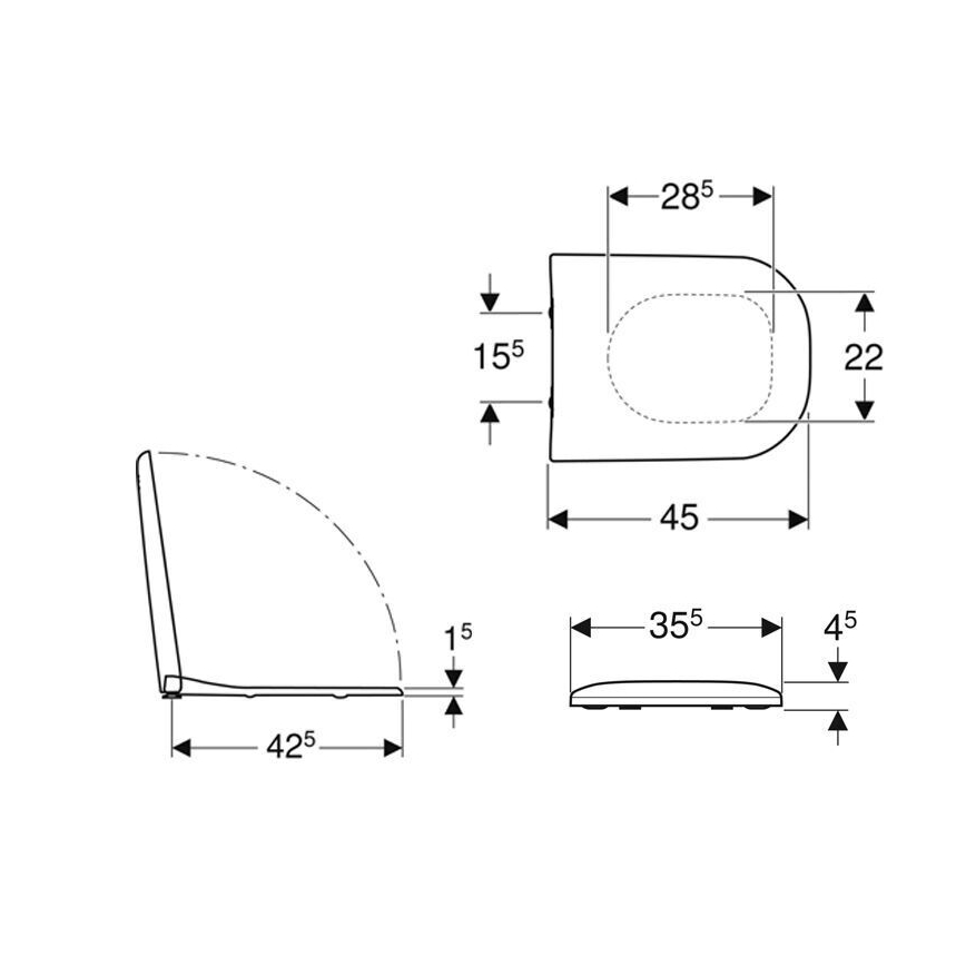 Geberit 500.235.01.1 - Sedile per WC Smyle in Duroplast, bianco