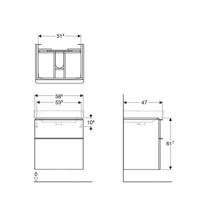 Geberit 500.352.00.1 - Mobile sottolavabo Smyle Square 59x62x47 cm bianco