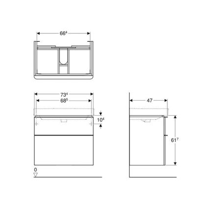 Geberit 500.353.00.1 - Mobile sottolavabo Smyle Square 61,7 x 73,4 cm bianco