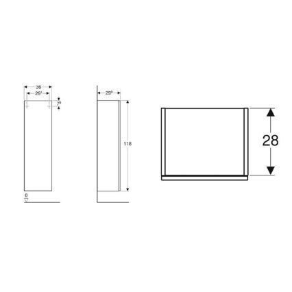 Geberit 500.361.00.1 - Mobile da bagno sospeso Smyle Square 118x36 cm bianco