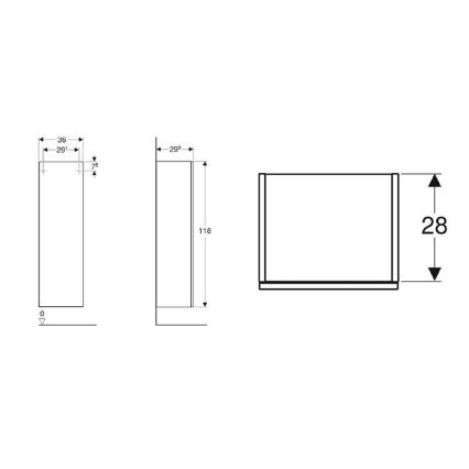 Geberit 500.361.JR.1 - Mobile bagno sospeso Smyle Square 118x36 cm, noce