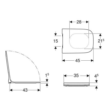 Geberit 500.688.01.1 - Sedile WC SoftClose Smyle Square Duroplast/bianco