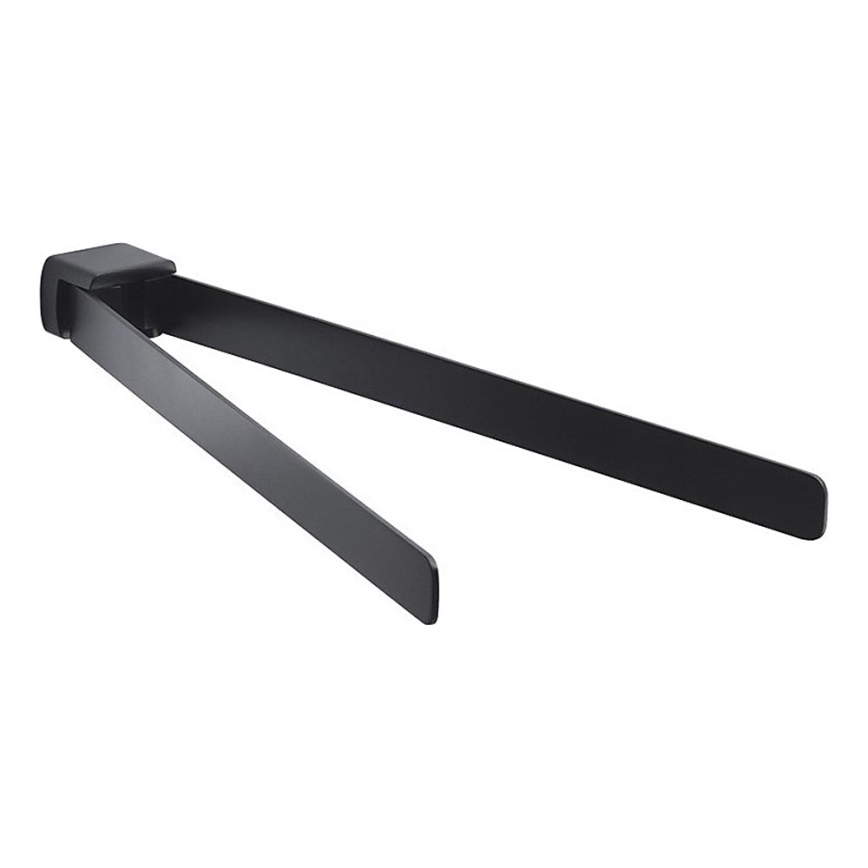 Gedy - Appendiabiti da parete girevole per asciugamani PIRENEI 36 cm nero opaco