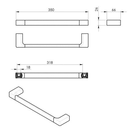 Gedy - Appendiabiti da parete PIRENEI 6,6x35 cm cromo lucido