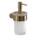Gedy - Dispenser da parete per sapone liquido PIRENEI 110 ml vetro satinato/oro opaco
