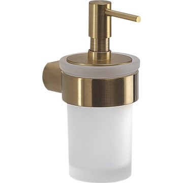 Gedy - Dispenser da parete per sapone liquido PIRENEI 110 ml vetro satinato/oro opaco