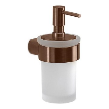 Gedy - Dispenser da parete per sapone PIRENEI 140 ml vetro opalino/bronzo