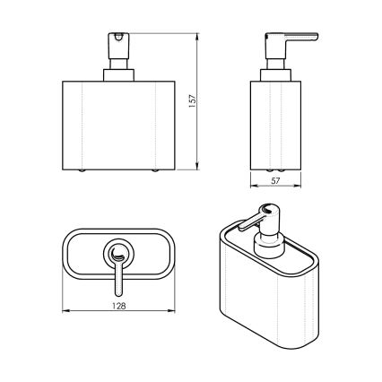 Gedy - Distributore di sapone NINFEA nero/bambù
