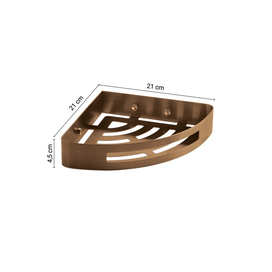 Gedy - Mensola angolare per doccia PIRENEI, finitura bronzo