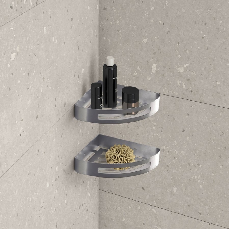Gedy - Mensola angolare per doccia SMART 21x4,5 cm grigio metallico