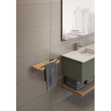 Gedy - Mensola con gancio per asciugamani HIMALAYA 14,5x40 cm bambù
