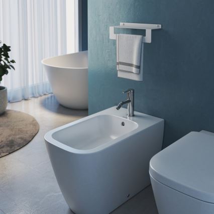 Gedy - Mensola con portasciugamani CLEO 30 cm bianco opaco