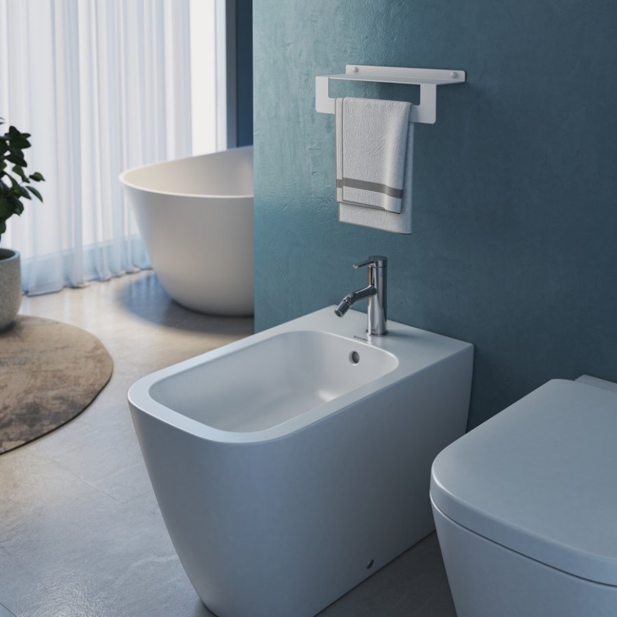 Gedy - Mensola con portasciugamani CLEO 50 cm bianco opaco