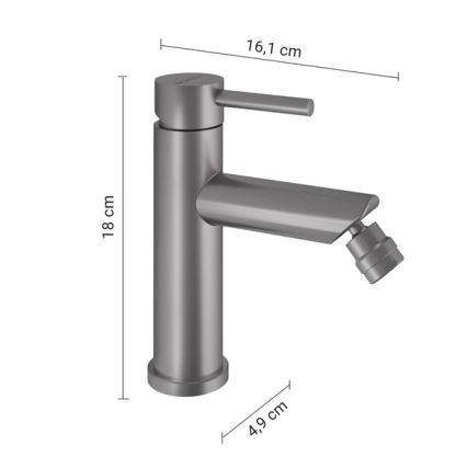Gedy - Miscelatore per bidet COMO 18 cm, cromo opaco