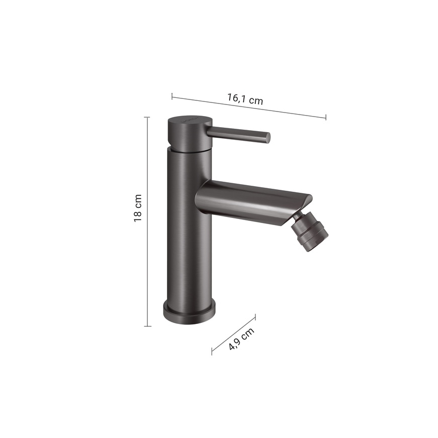 Gedy - Miscelatore per bidet COMO 18 cm grigio metallizzato