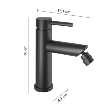 Gedy - Miscelatore per bidet COMO 18 cm nero opaco