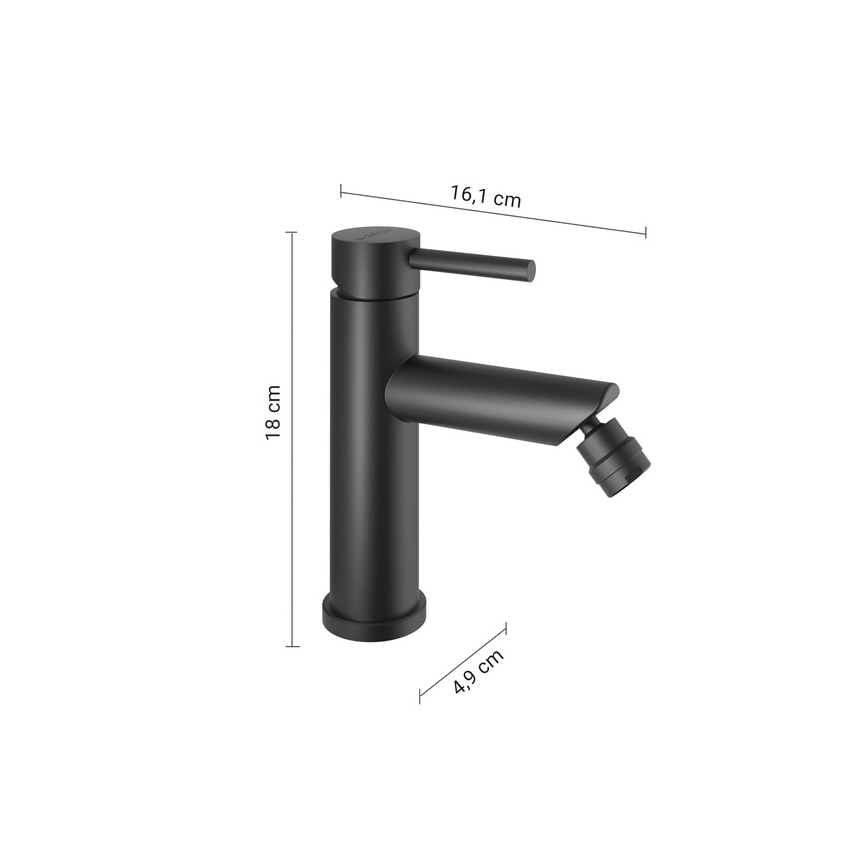 Gedy - Miscelatore per bidet COMO 18 cm nero opaco