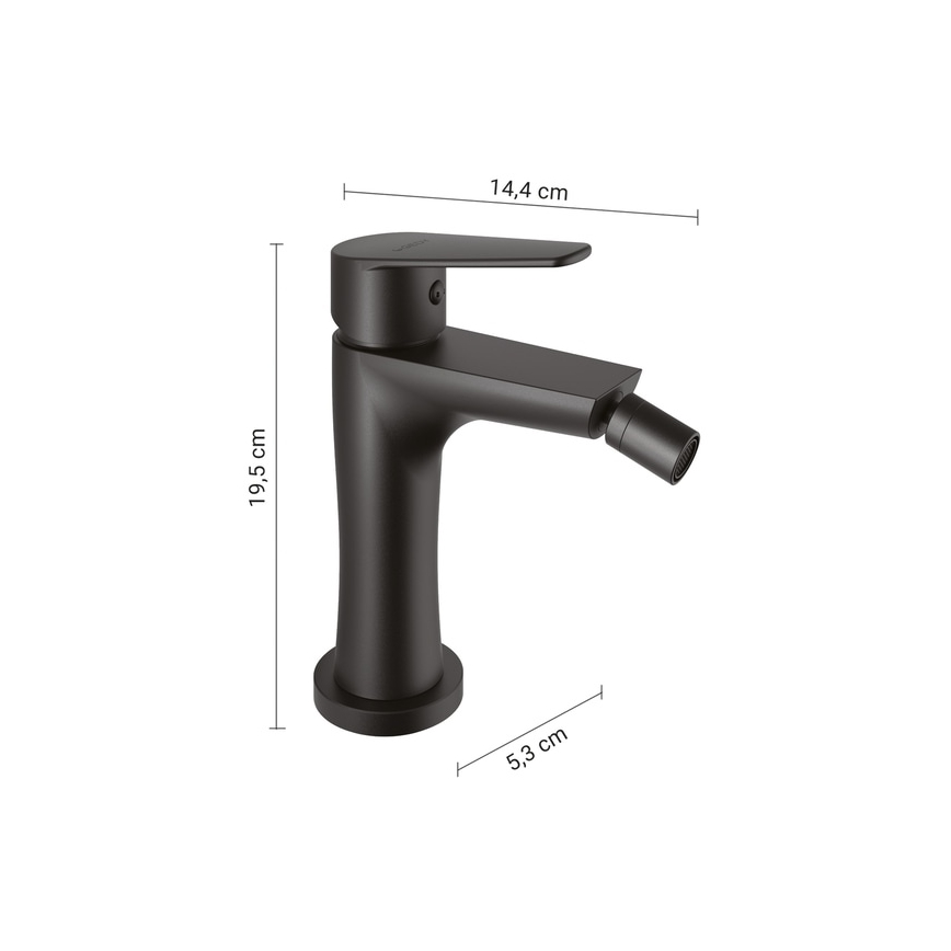 Gedy - Miscelatore per bidet COMO 19,5 cm nero opaco