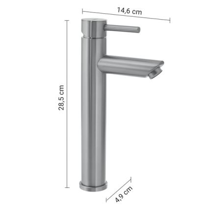 Gedy - Miscelatore per lavabo ALTO 28,5 cm in cromo opaco