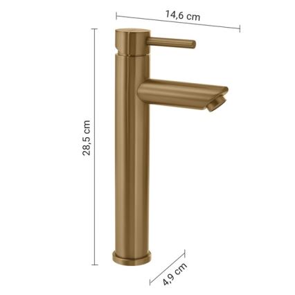Gedy - Miscelatore per lavabo ALTO 28,5 cm oro