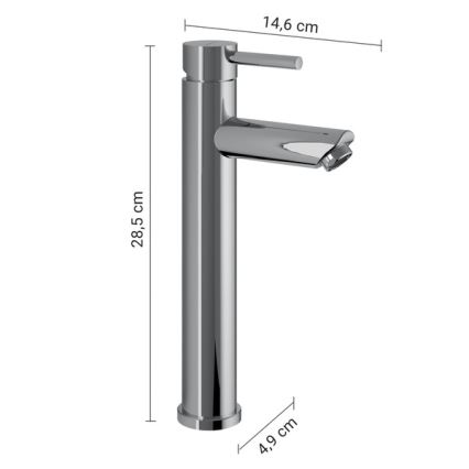 Gedy - Miscelatore per lavabo ALTO HIGH 28,5 cm cromo lucido