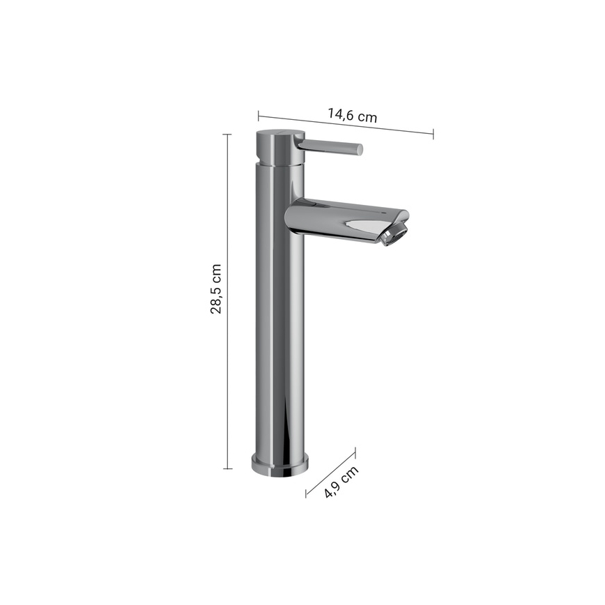 Gedy - Miscelatore per lavabo ALTO HIGH 28,5 cm cromo lucido