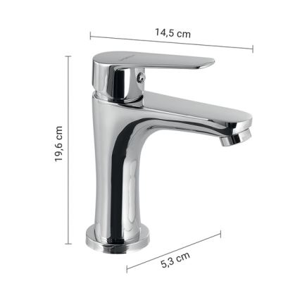 Gedy - Miscelatore per lavabo COMO 19,6 cm, cromo lucido