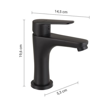 Gedy - Miscelatore per lavabo COMO 19,6 cm nero opaco