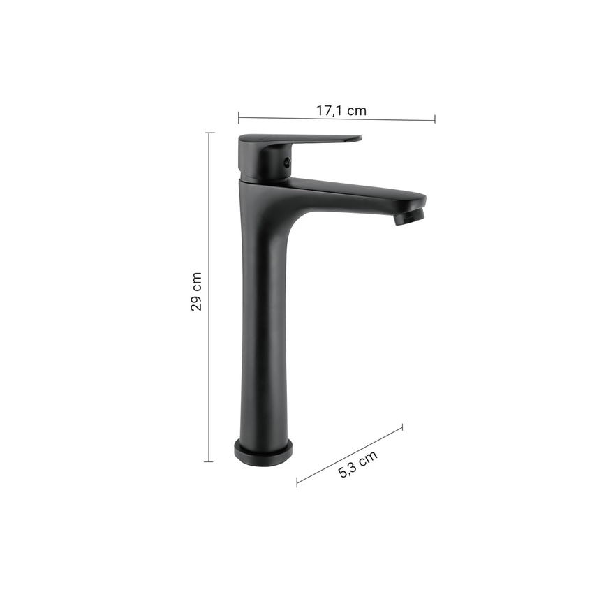 Gedy - Miscelatore per lavabo COMO 29 cm nero opaco